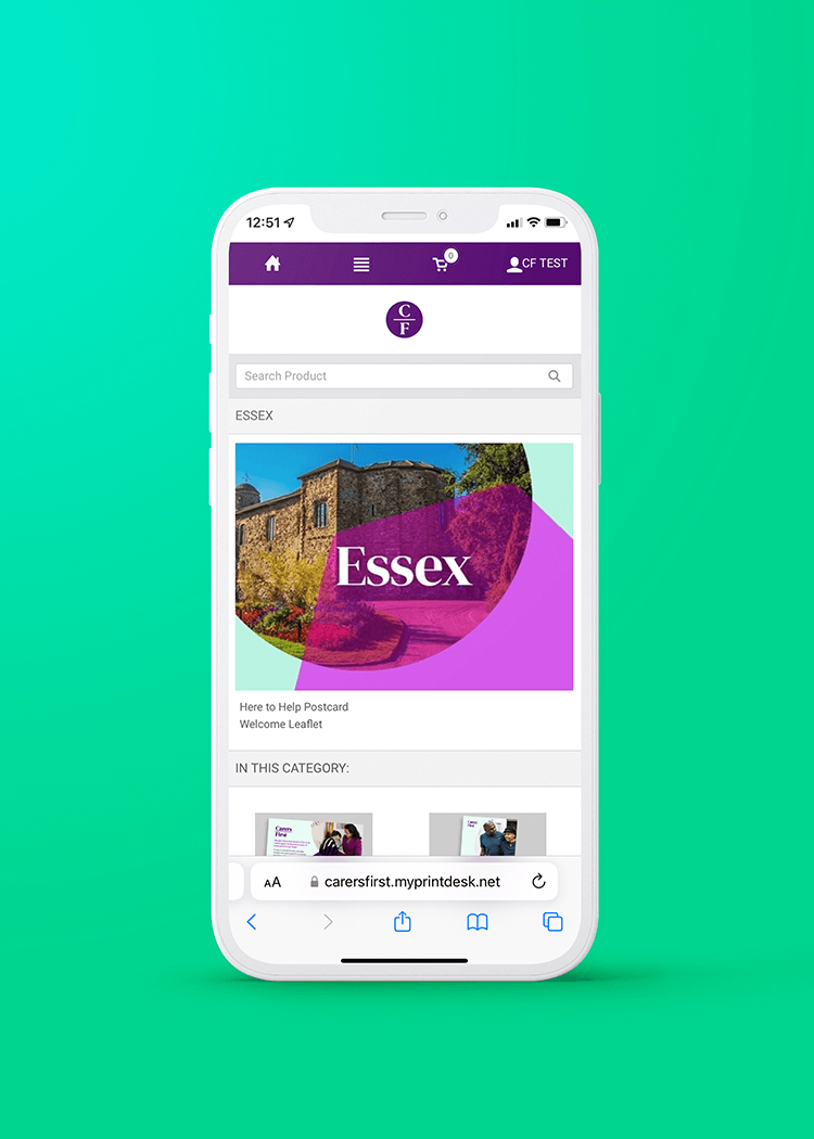 Carers first marketing and communications portal on mobile