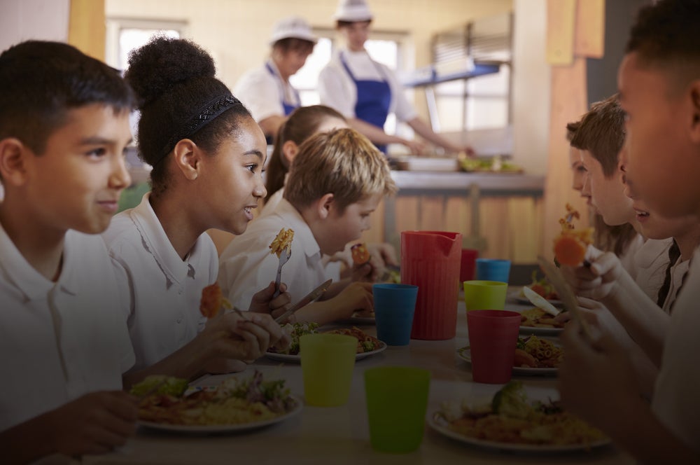 Children eating breakfast