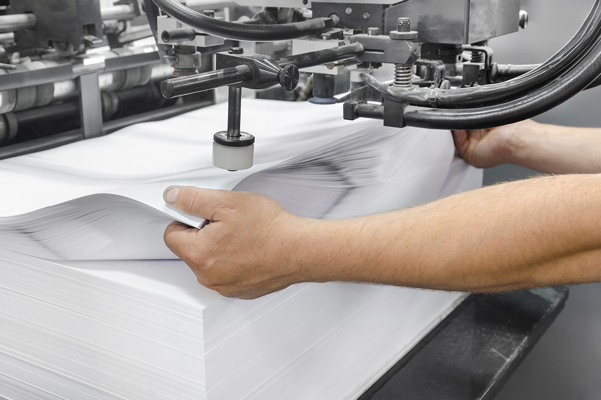 Sustainable Paper in Printer Photograph
