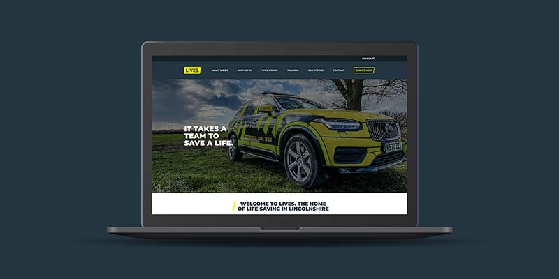 A mockup of a website design