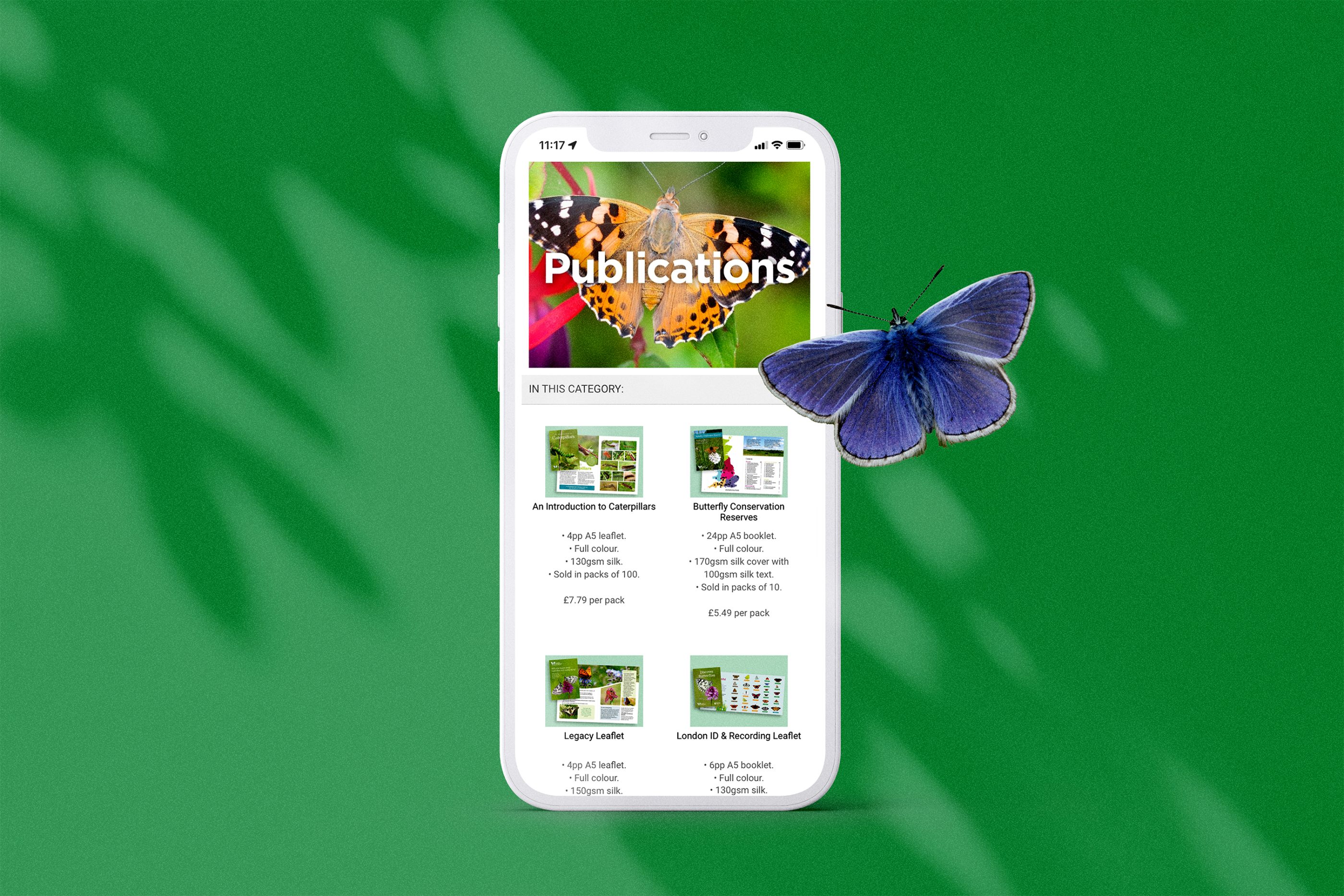 web to print portal created by Ruddocks for Butterfly Conservation
