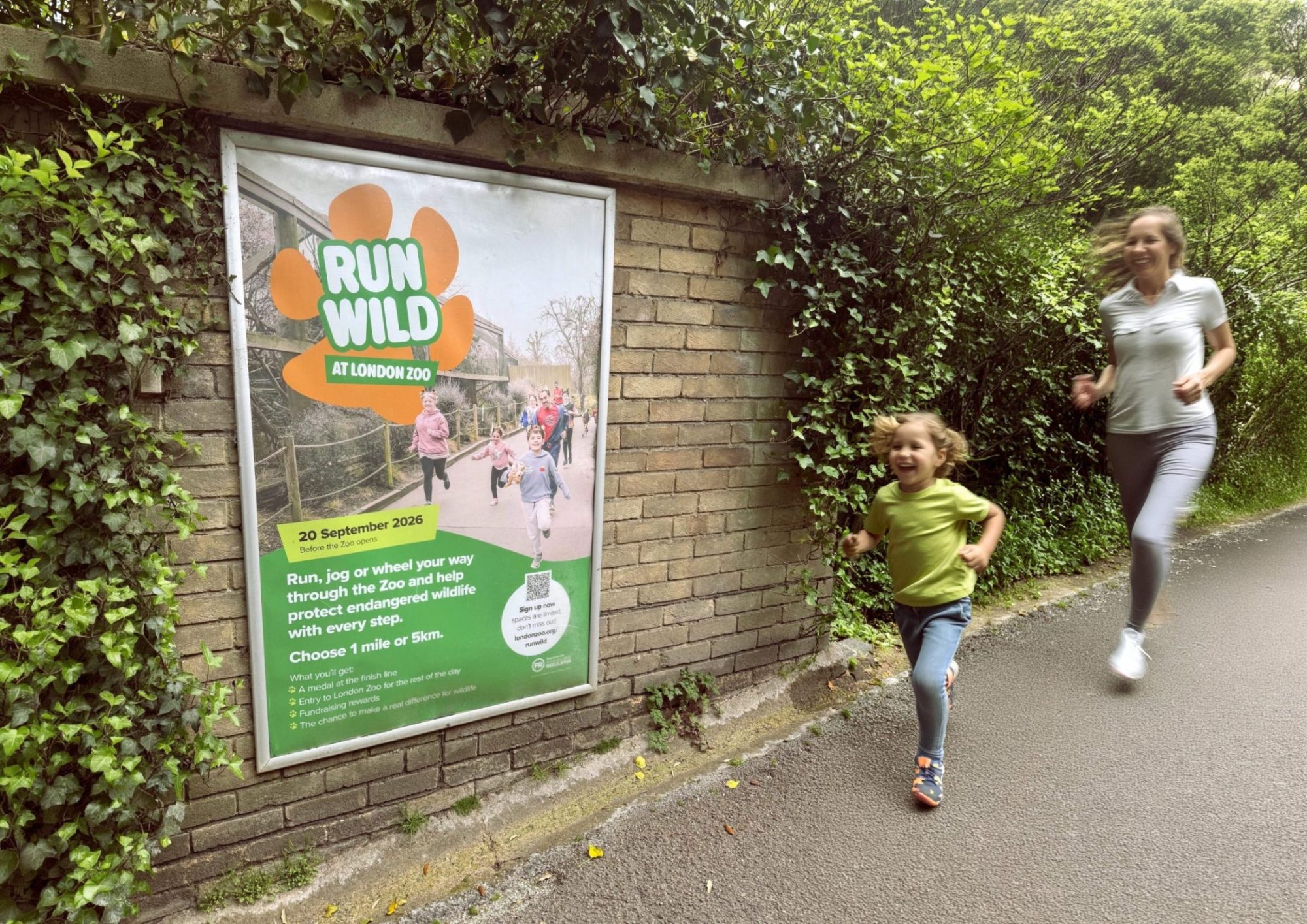 ZSL Run Wild Poster supplied by Ruddocks